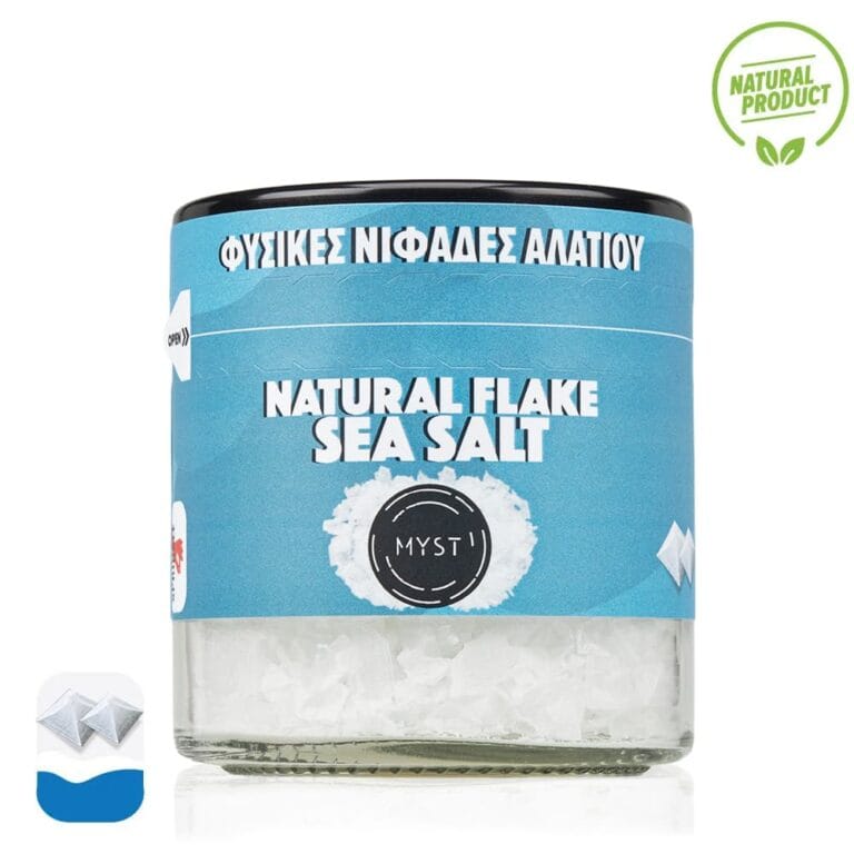 Naturliga pyramidformade havssaltflingor